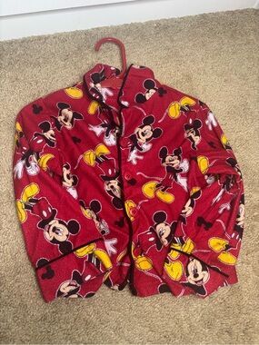 Red Mickey Mouse Kids Pajama Set - Classic Cartoon Print